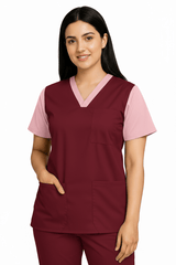 Women’s Duple Scrubs – Dark Red