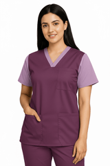 Women’s Duple Scrubs – Deep Plum