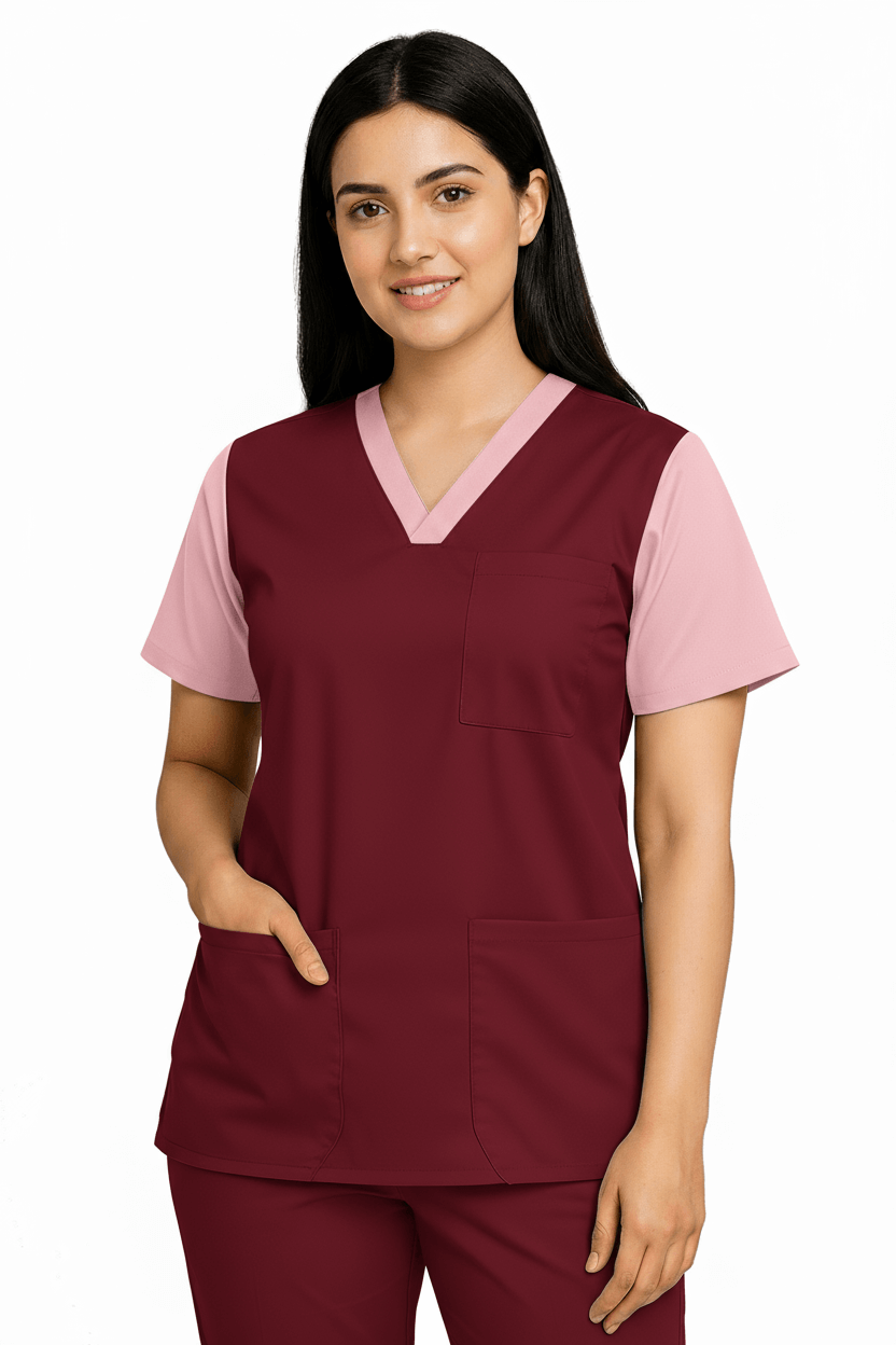 Women’s Duple Scrubs – Dark Red